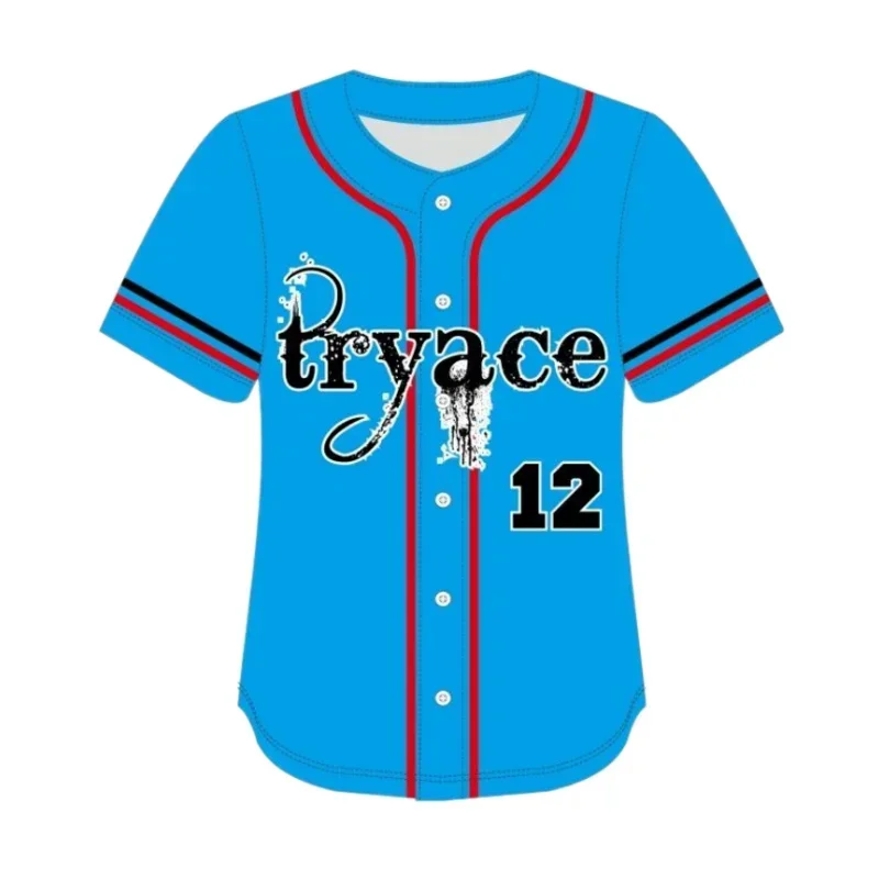 Fashion Custom Baseball Jersey Sublimate Print Team Name,Number Mesh Soft Streetwear for Male/Women/Child Any Colour