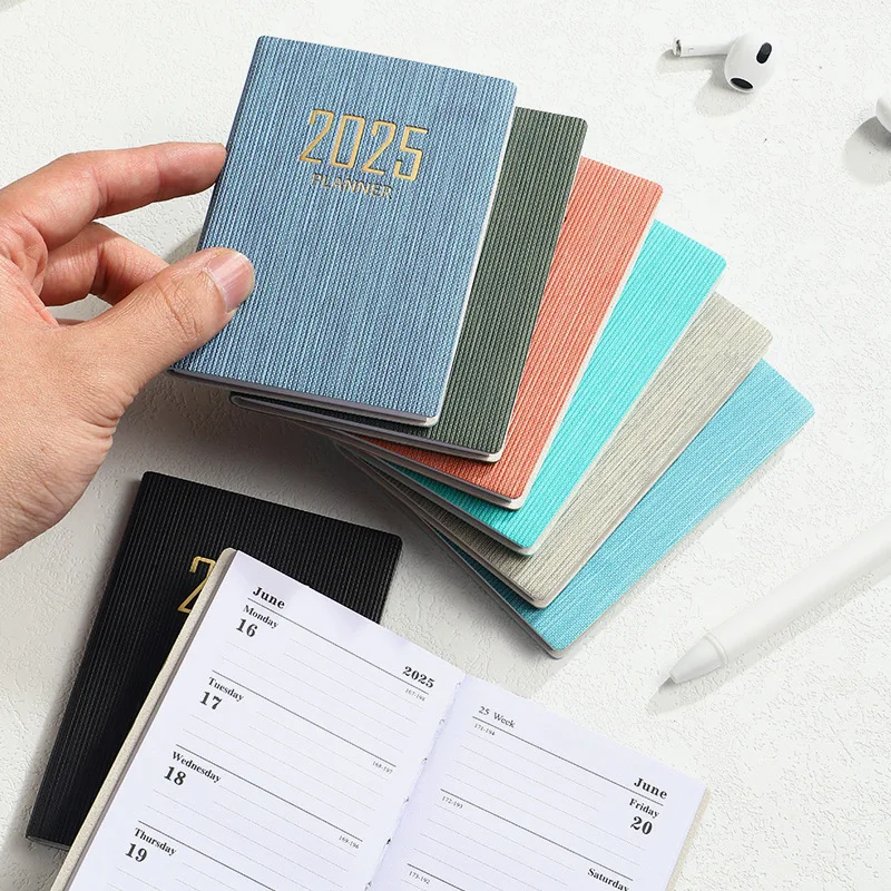 Cross-border 2024 a7 English schedule book 2025 creative small flap pocket pants notebook export Amazon notepad