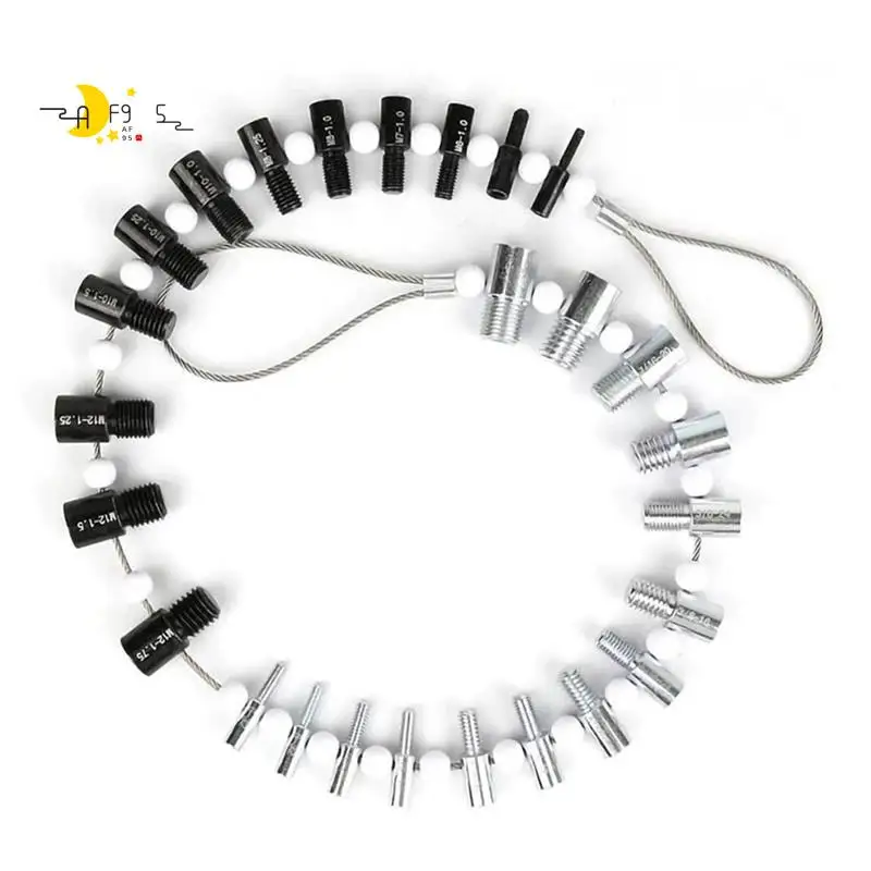 

AF95-Portable Thread Tester Bolt Nut Screw Bolt 26 Male/Female Size Gauge Measuring Tool Kit