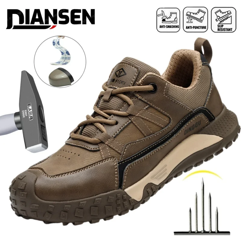 

Steel Toe Protective Work Shoes Anti Smash Safety Shoes Men Work Breathable Anti-Stab Indestructible Shoes Warehouse Sneakers