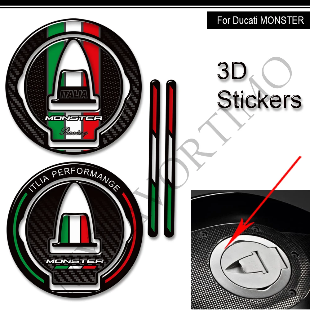 Motorcycle For Ducati Monster 620 696 796 800 950 939 821 797 937 1000 1100 1200 SP Protector Tank Pad Gas Fuel Oil Cap Stickers