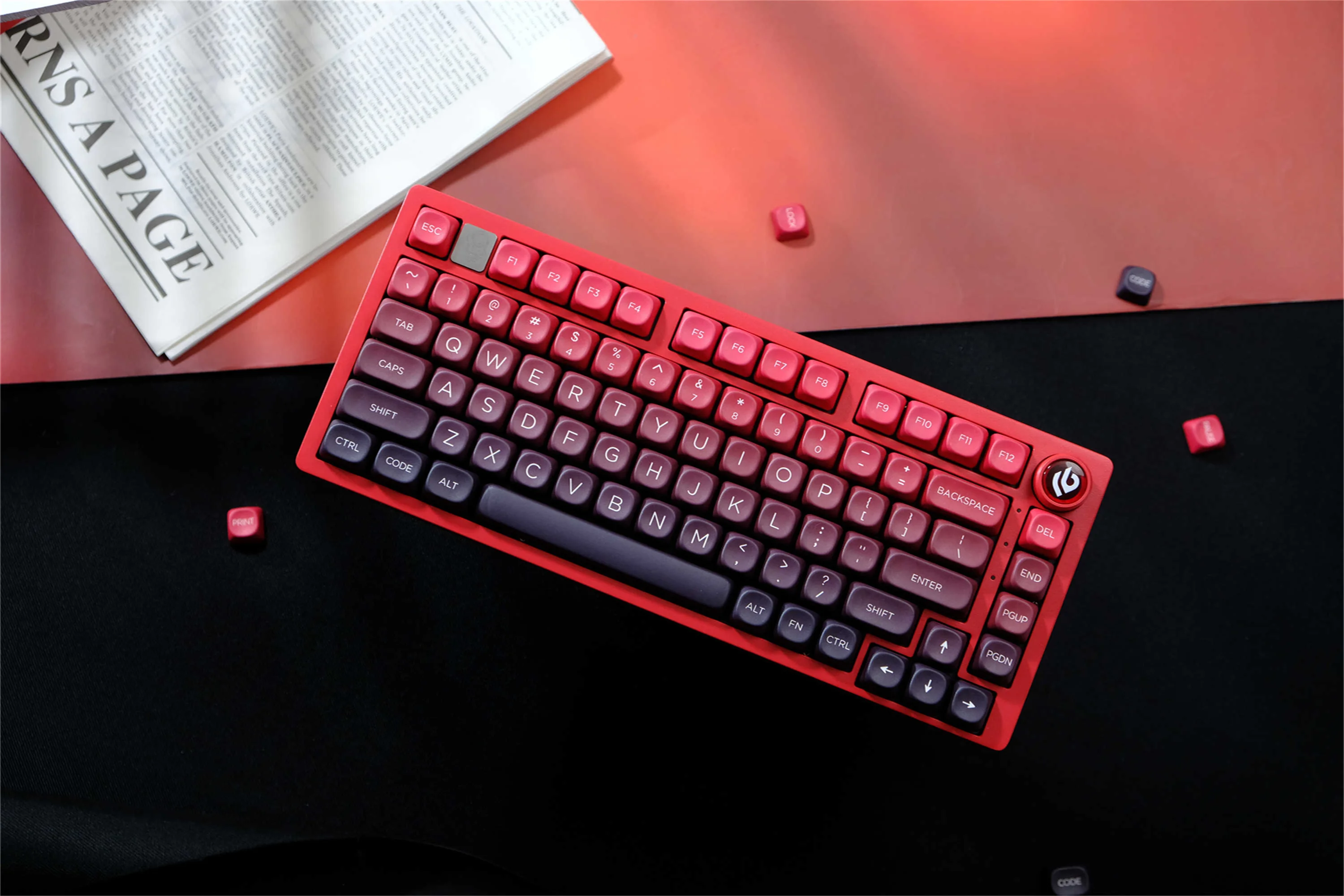 Lucky Red Gradient Keycaps 126 Key PBT Material MOA Profile DYE-SUB For MX Switch Wooting Alice Mechanical Keyboard Keycaps