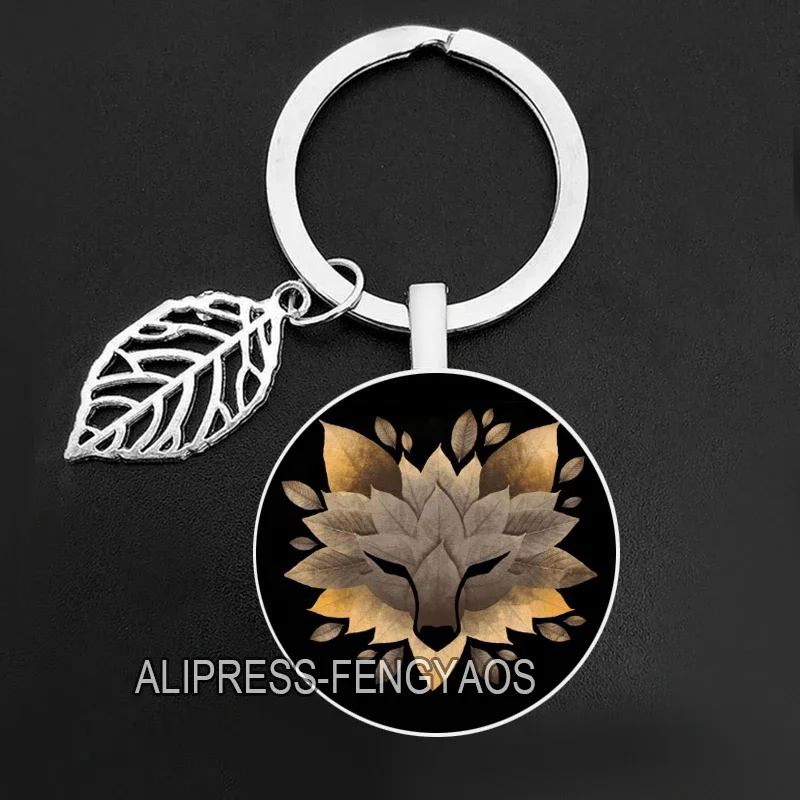 Creative Animal Leaf Girl Keychains Fox Wolf Cat Owl Koala Rabbit Deer Key Chain Ring Jewelry for Women