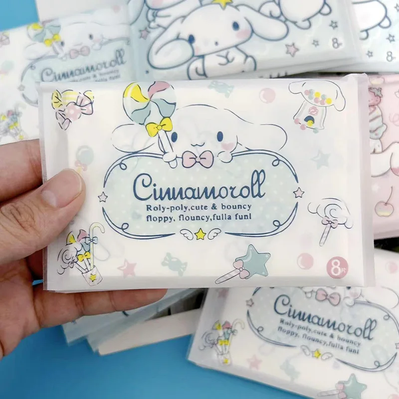 Sanrio Printed Handkerchief Paper Hello Kitty Cinnamoroll Kuromi Owel Pocket Bag Facial Tissue Toilet Paper Colored Napkins Gift