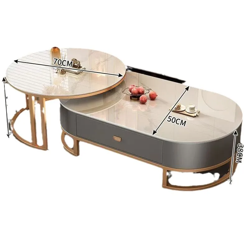 

Rock slab coffee table household light luxury