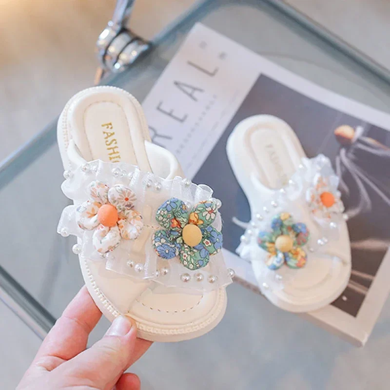 Girls Sandals Summer Open Toe Slide Non-slip Children Home Slippers Kids Girls Spring Cute Beach Slippers Shoe