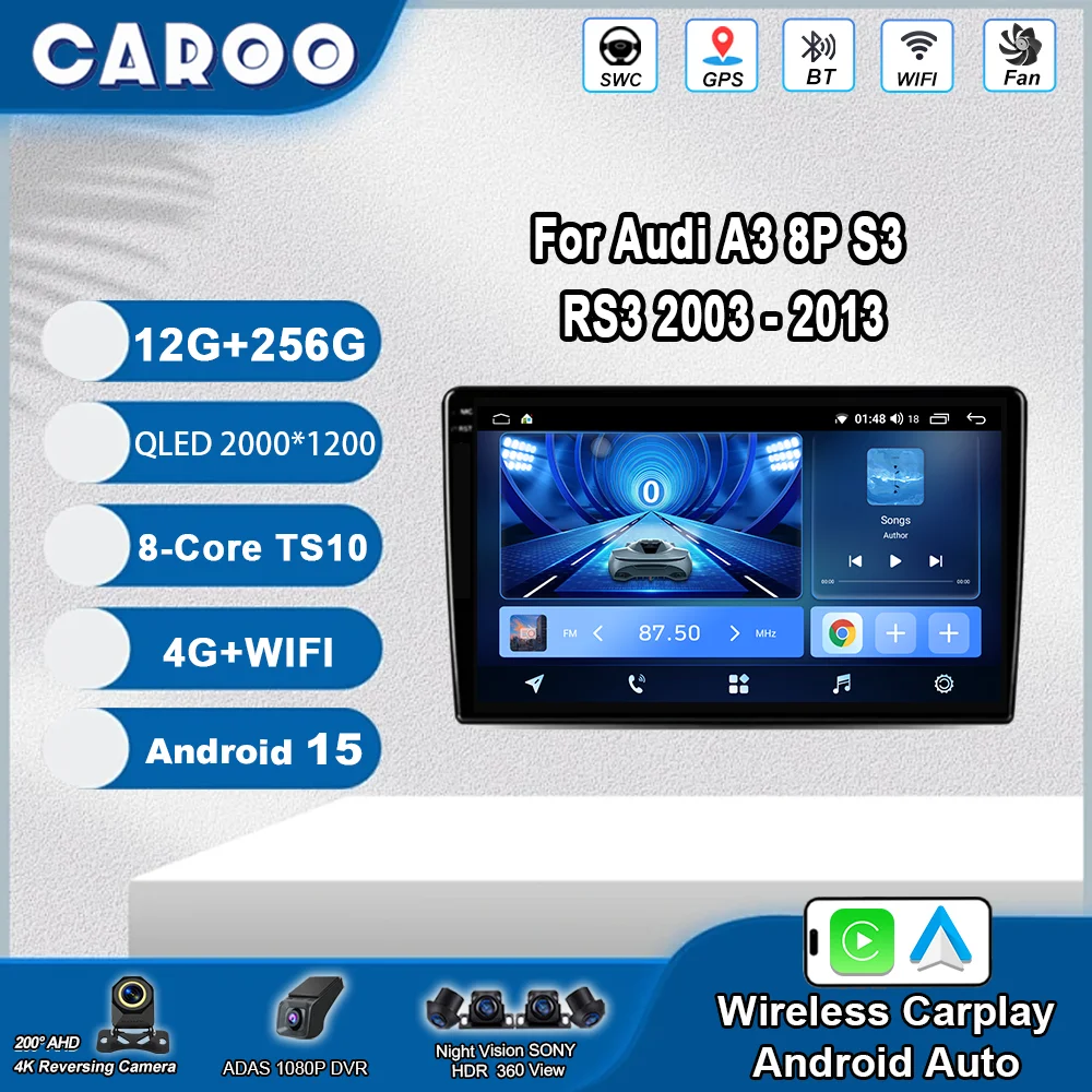

Android 15 For Audi A3 8P S3 RS3 2003 -2013 Auto Radio Multimedia Video Player Navigation Stereo GPS No 2din Touch Screen WIFI