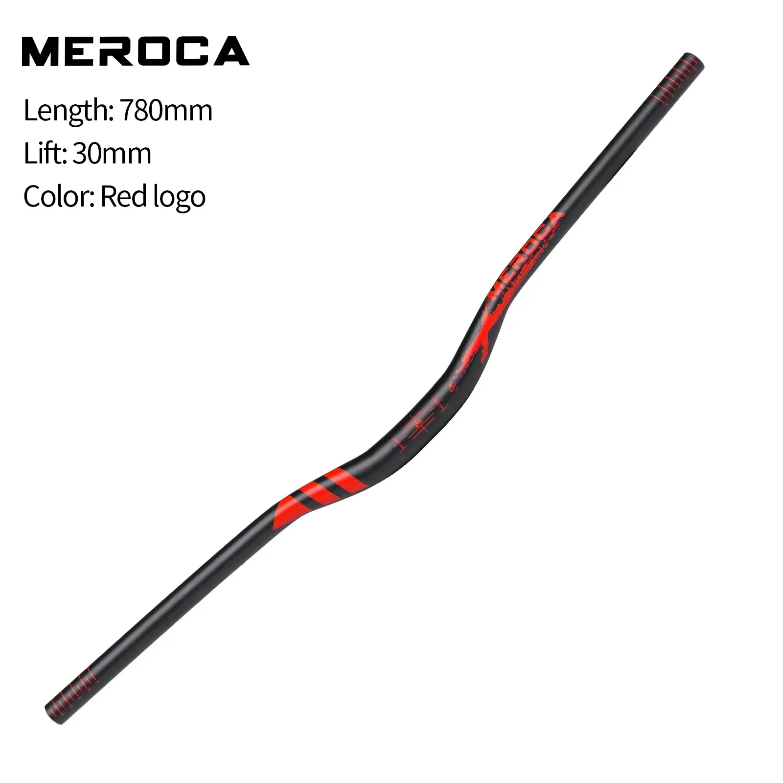 

MEROCA Highstrength Aluminum Alloy Mountain Bike Handlebar Rise 30mm/55mm 31.8mm Caliber 720/780mm Length Bicycle Handlebar