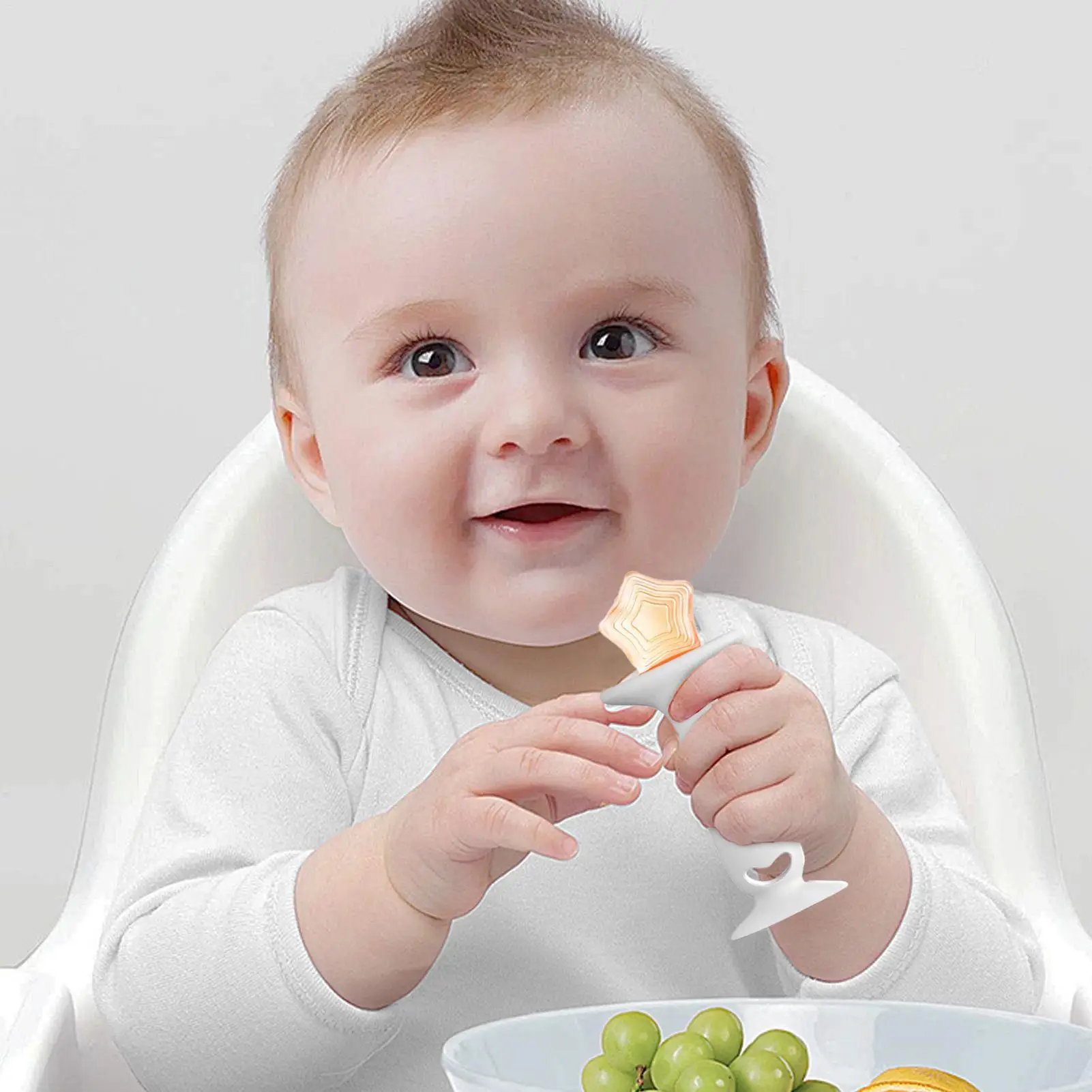 Kids Teether Starfish Shaped Silicone Chew Sensory Sticks Suction Cup Sensory Chew Toy For Boys Girls Ages 0-2 Home Travel Car