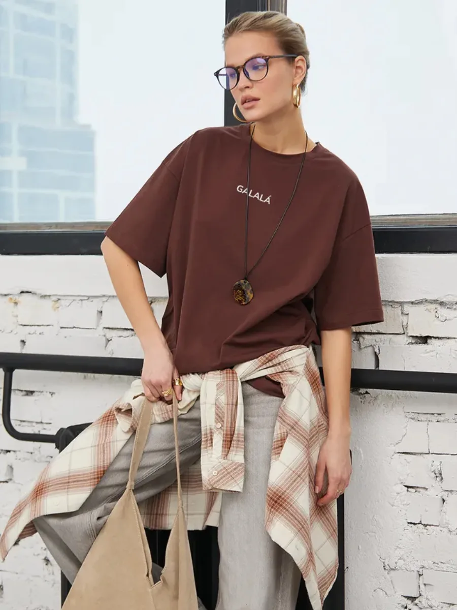 2025 Retro American, Print T-Shirt, Round Neck Tops,Loose Versatile, Trendy Short-Sleeve Summer Wear