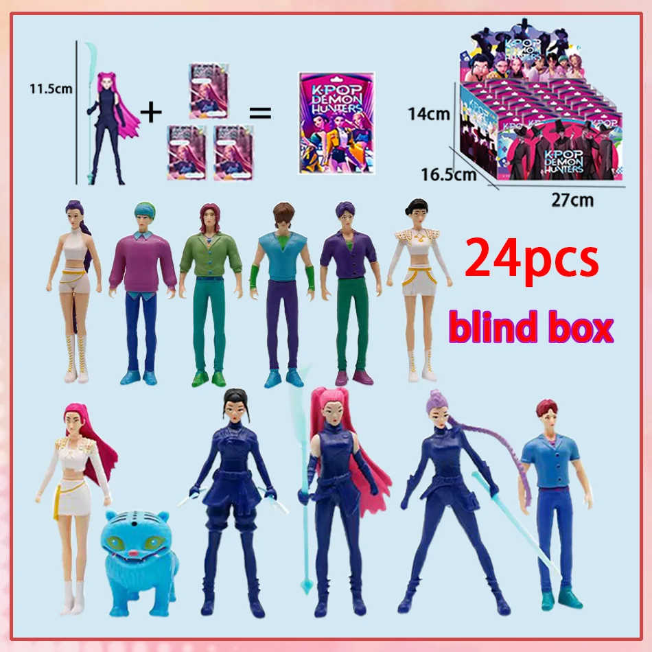 Anime Kpop Demon Hunters Figuur blind box Demon Hunters Rumi Mira Zoey Tijger Speelgoed Bureau Decoratie Standbeelden Ornament Kid Geschenken
