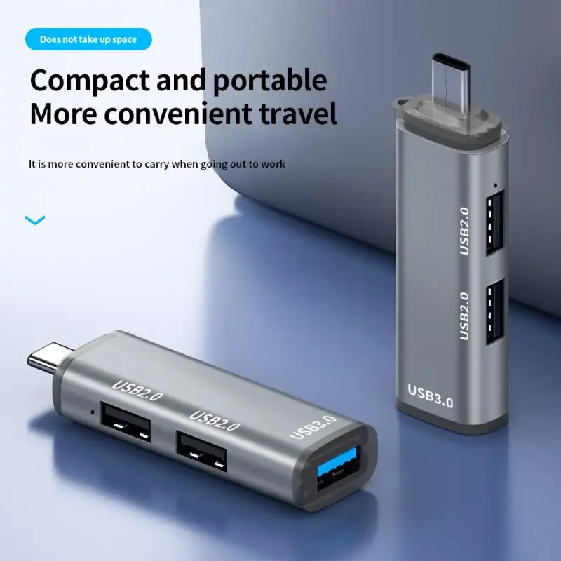 3 Port Multiple Expander High-speed Portable Office Accessories Usb Splitter Adapter Usb C Hub 3.0 Mini Aluminum Ultra Slim Mini