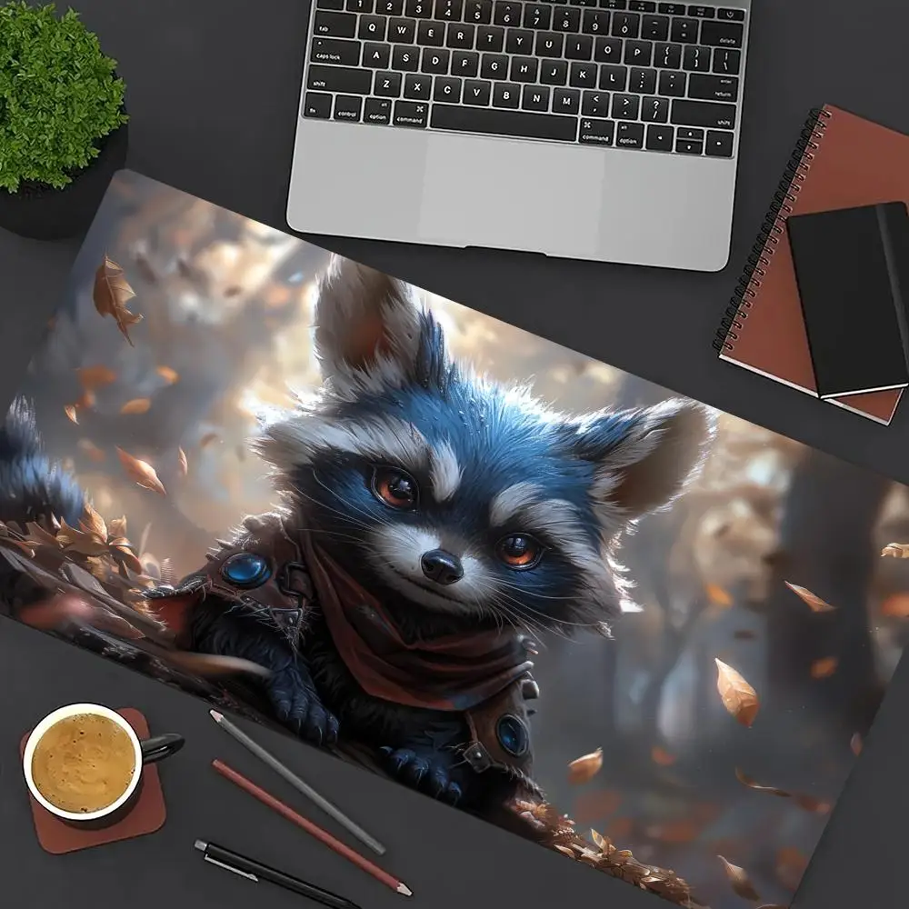 

Cute Raccoon Magic Party Game Mat Durable Rubber for MTG and TCG Games 350X600 Mouse Pad Offices Desk Mats Party Friendly Design