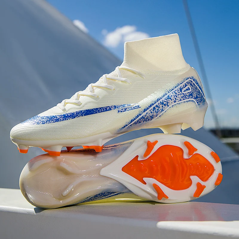 Soccer Cleats for Mens Womens Turf Indoor Soccer Shoes Unisex High Ankle FG TF Football Boots Youth Sports Training Shoes