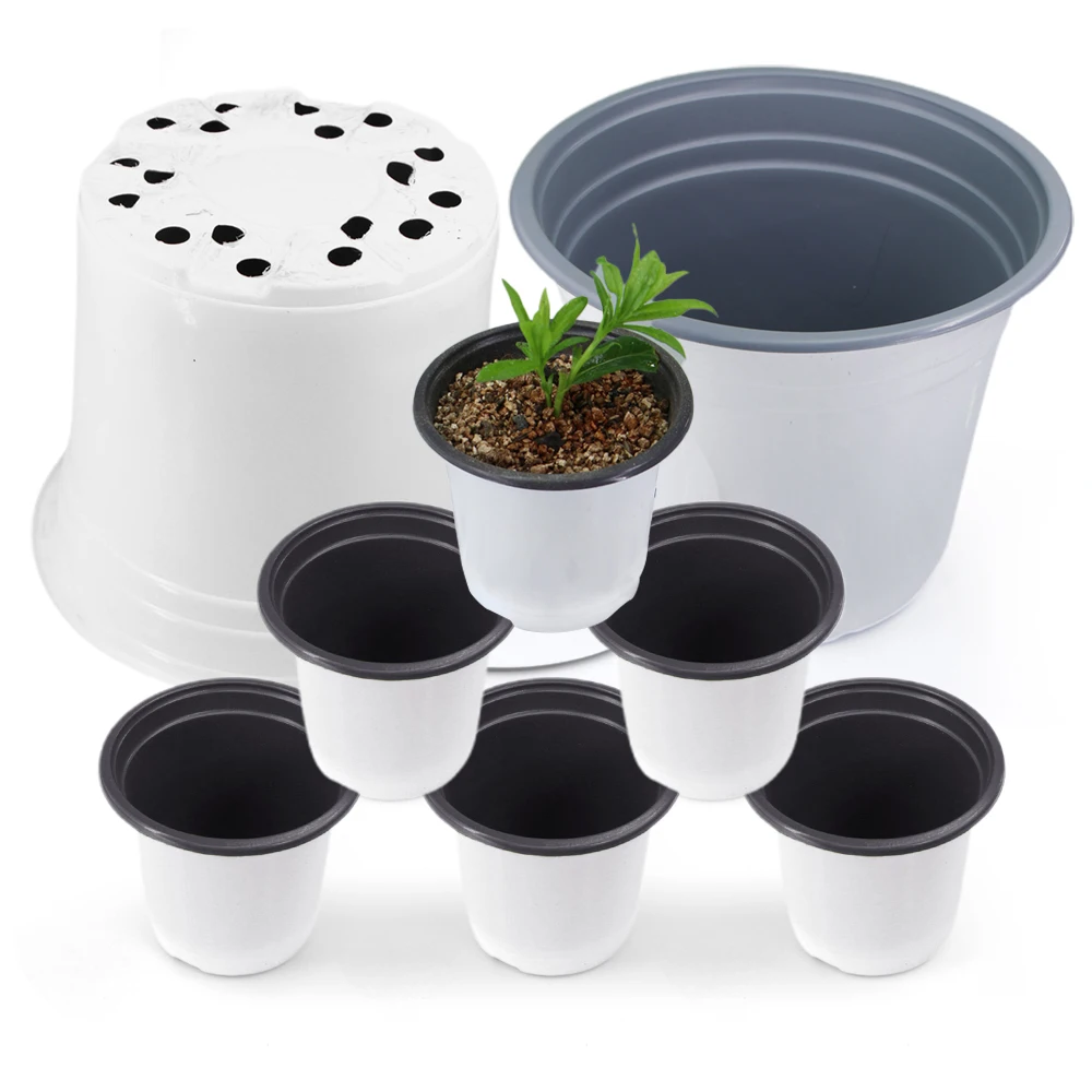 

White Soft Plasticc Flowerpot Cultivation for Home Garden Succulent Plants Pots Fall Resistant Tray Simple Planting Seedling Cup