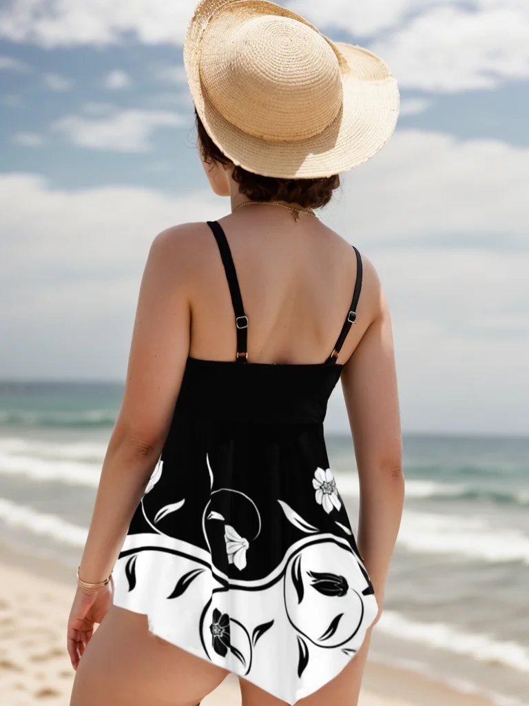 Know Dream-Tankini confortável feminino, maiô split plus size, elegante e confortável, moda praia casual