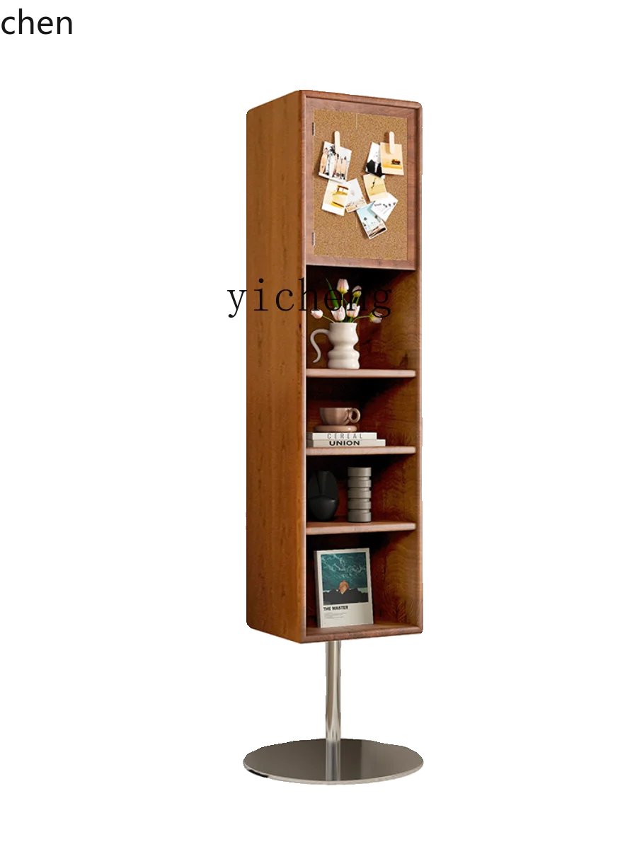 HXL medieval floor-to-ceiling rotating full-body mirror household solid wood small apartment storage integrated storage