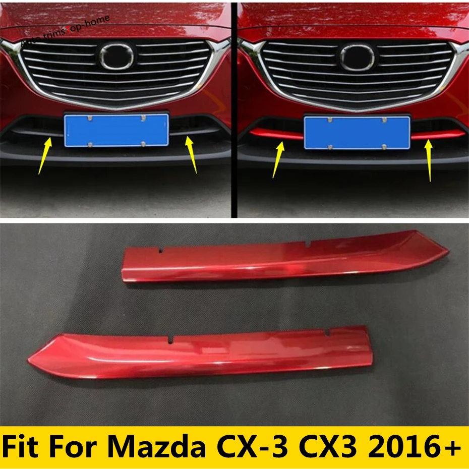 

Fit For Mazda CX-3 CX3 2016 - 2021 Front Face Grille Grill Protection Panel Strip Cover Trim ABS Chrome Exterior Accessories