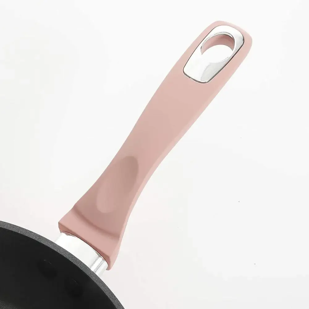 12-Piece Aluminum Nonstick Cookware Set Dutch Oven Cake Cookie Sheet Dusty Rose Stay-Cool Handles Forged Aluminum Texture Grip