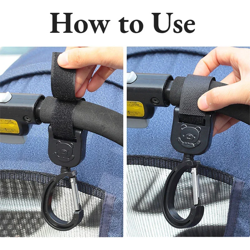 Крючки для детских колясок, вращающаяся подвесная сумка, держатель для сумки 360 градусов, универсальные аксессуары для прогулочных колясок
