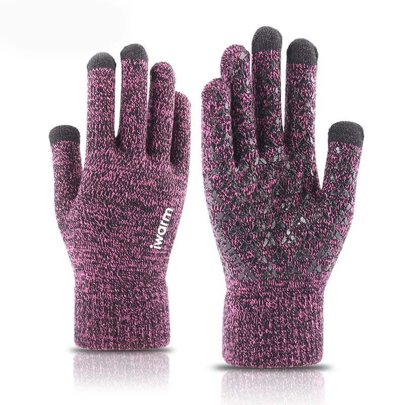 

Winter Non-slip Touch Screen Gloves Triangular Silicone Design Thickened Warm Home And Outdoor Warm Pulling Not Deforming Gloves