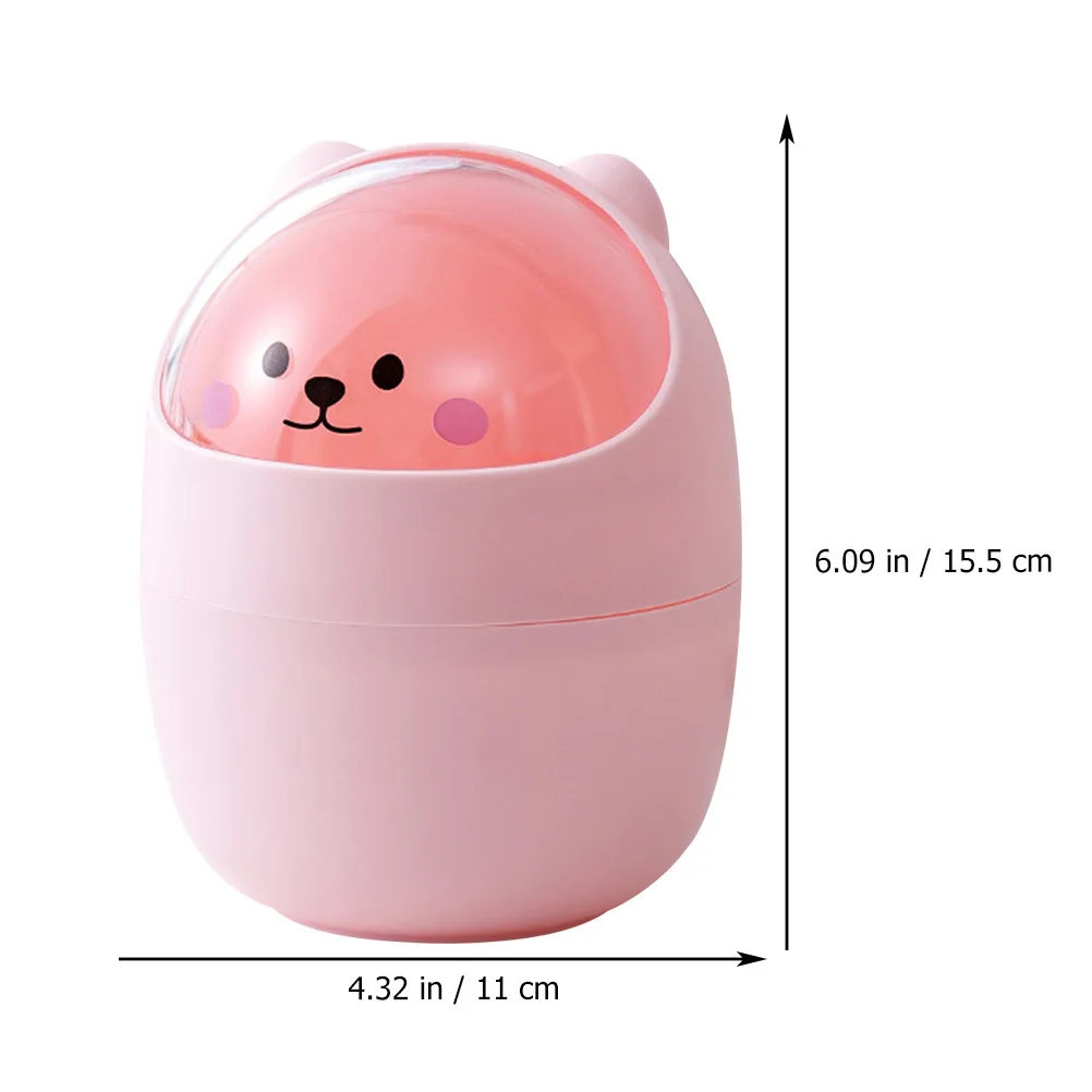 

2Pcs Cartoon Desktop Trash Bin Small Garbage Can Compact Desktop Waste Bin Cute Storage for Office Kitchen Bedroom