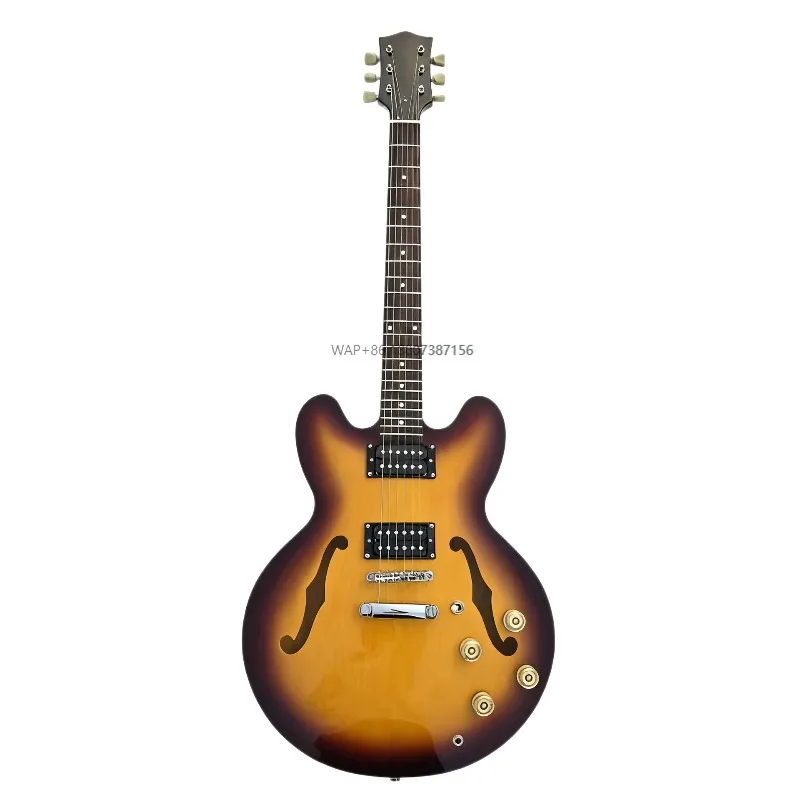 Factory Direct Jazz Guitar Body F Hollow Design Electric Guitar Quality Assured Six-String Ebony Fingerboard Maple Back/Side
