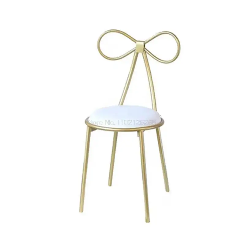 

Nordic Simple Leisure Bow Chair Bar Stool Creative Personality Iron Art Bar Stool Makeup Chair High Stool