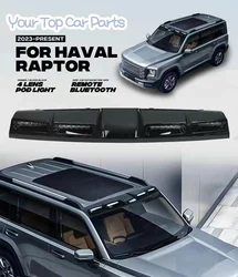 Fits For HAVAL RAPTOR 2023-2025 Glossy Black Roof Spoiler Lamp LED Light Bar