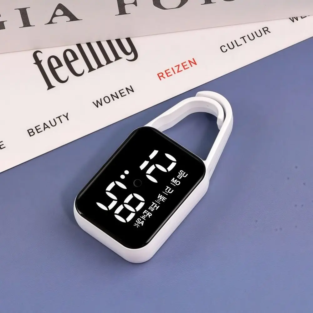 ساعة معلقة إلكترونية LED شاشة ديجيتال ساعة جيب محمولة مقاومة للماء على طراز الجيب ساعة جيب مضيئة