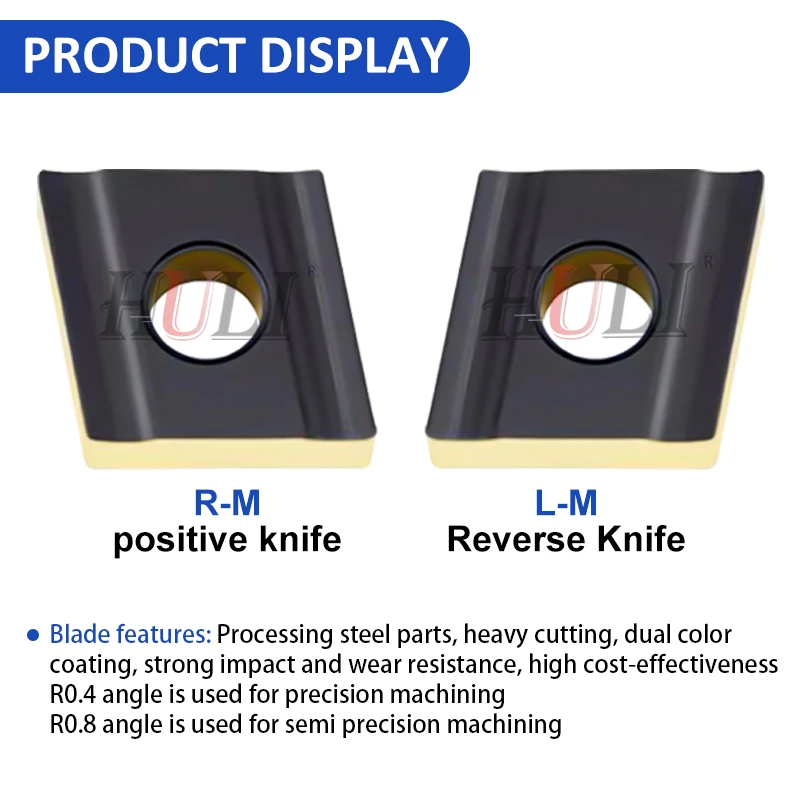HADSTO CNMG Dual Color Steel Special Series CNMG120404R-M L-M HQ GF CNMG120412 MT GT GQ HS8125 CNC Lathe Carbide Turning Inserts - Image 3