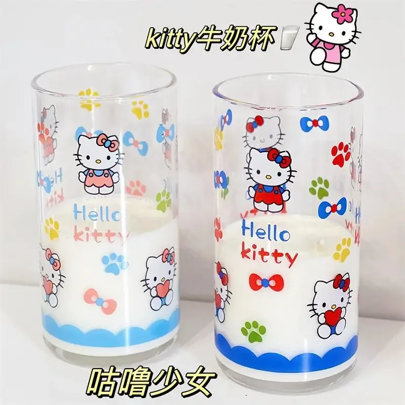 แก้วลาย Hello Kitty ตัวการ์ตูนน่ารักสำหรับเด็กผู้หญิงถ้วยใส่น้ำพร้อมหลอดใส่นมตัวการ์ตูนน่ารักน่ารัก