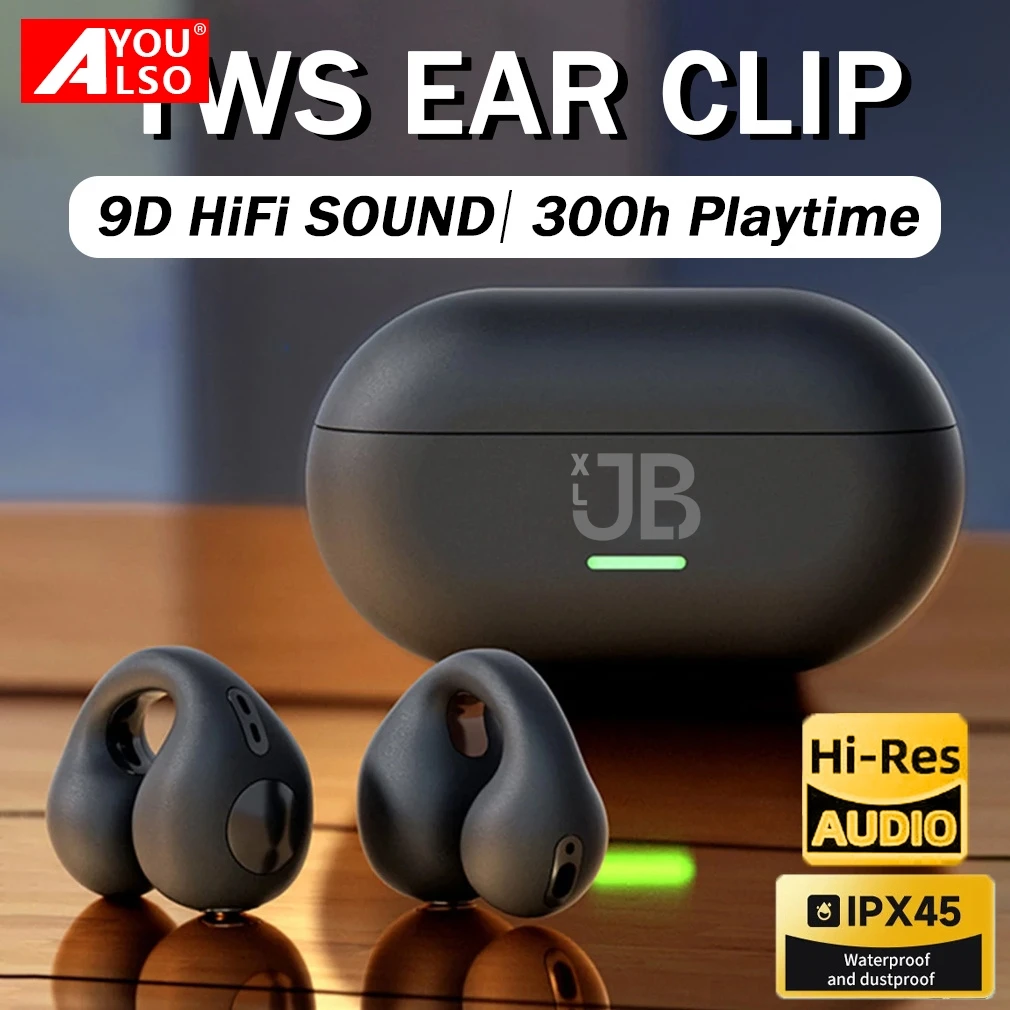 

Original Wireless Earbuds Ear-Clip Bluetooth Headphones Stereo Bass Sports Earphones Gaming Headset With Mic Charging Bin