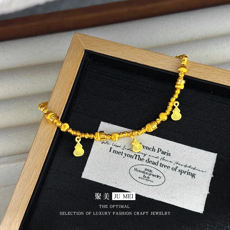 9999 24Kreal gold store same style gold women's foot chain gourd sexy women's jewelry