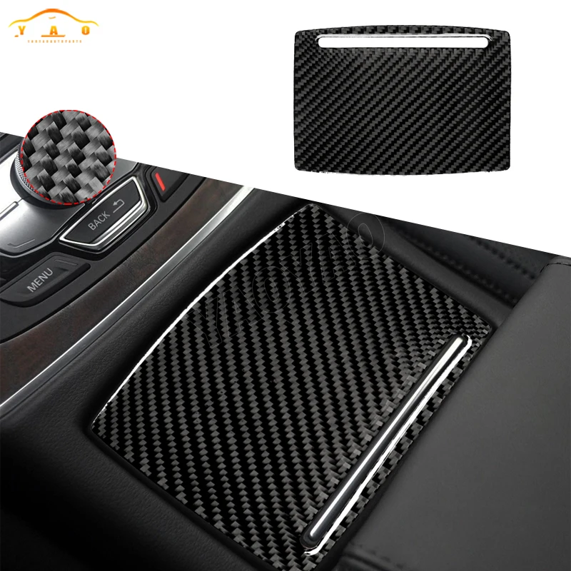 

For Audi A6 S6 C7 S7 4G8 A7 2012-2018 Real Carbon Fiber Center Console Cup Holder Panel Cover Trim Sticker Car Accessories