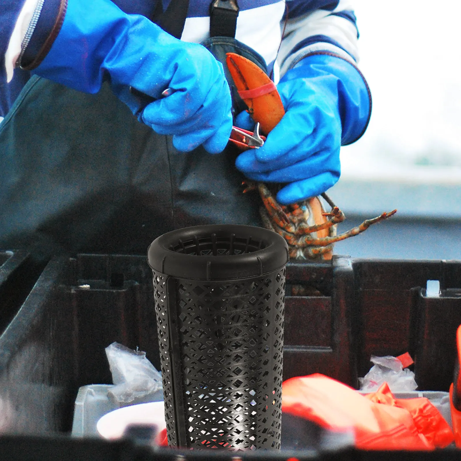 

Большая многоразовая пластиковая ловушка для рыбы: легкое использование для улова угрей, лошей, раков, крабов, мальков, приманок.