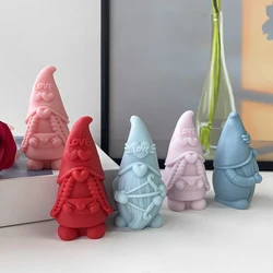 3D Valentine's Day Dwarf Candle Silicone Mold DIY Handmade Soap Aroma Plaster Ornament Mould Love Gnomes Wedding Decor Molds
