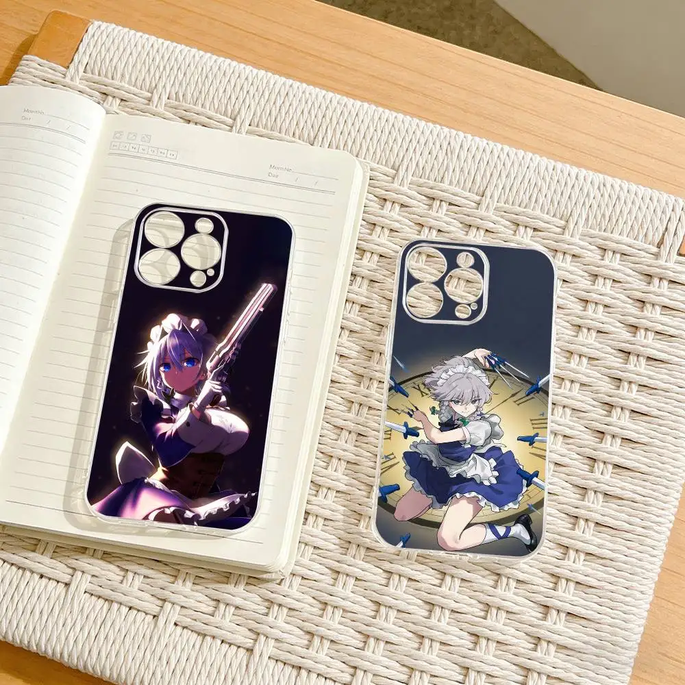 Izayoi Sakuya TOUHOU Project Phone Case For iPhone17,16,15,14,13,12,11 Plus,Pro Max Soft Transparent Cover