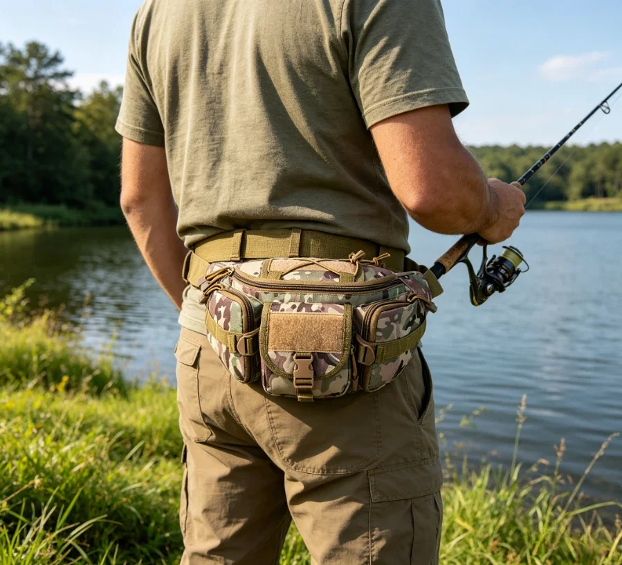 2026 8L Tactical Fanny Pack for Men - 900D Crossbody Waist Bag for Everyday Carry and Light Hiking, Fits 28