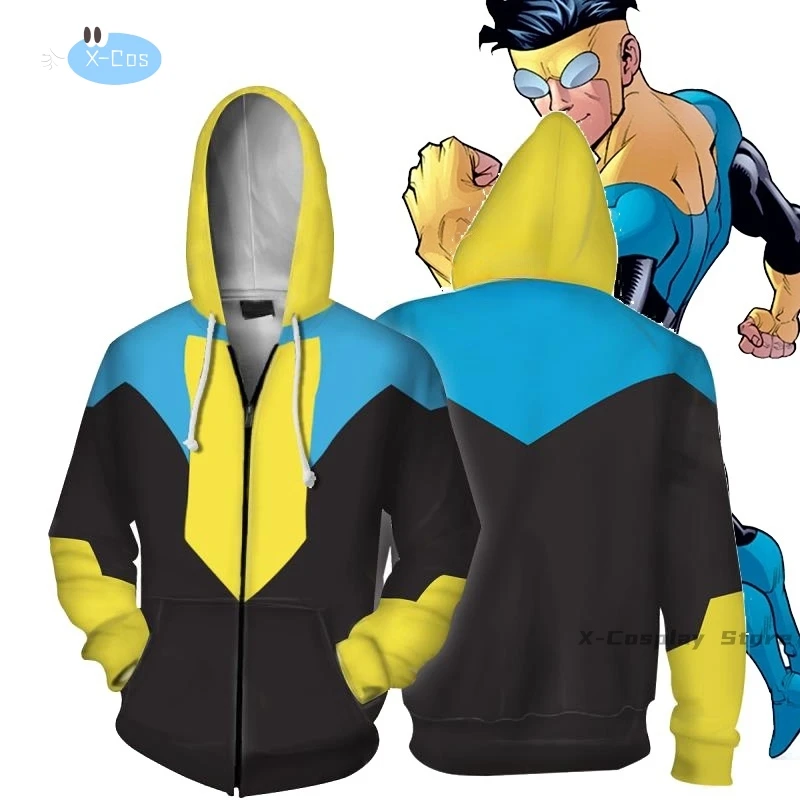 Anime Invincible Superboy Mark Grayson Cosplay Costume Hoodies Sweatshirts Pullover Streetwear 3D Printed Polyester Jacket