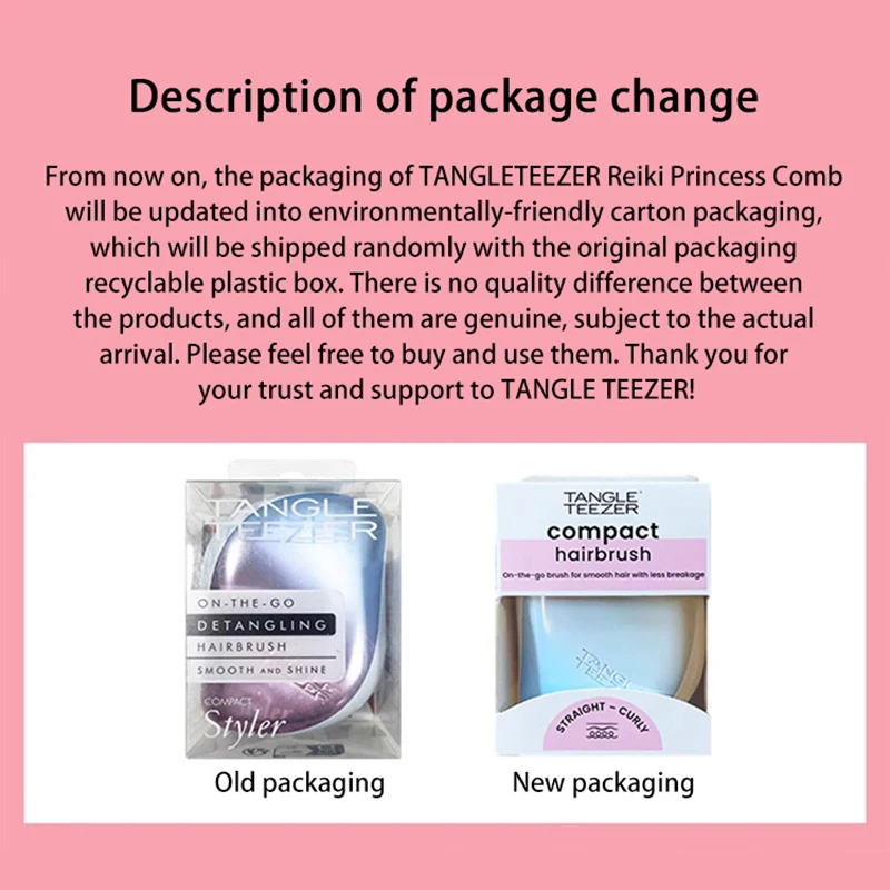 TangleTeezer luxury portable princess comb cares for scalp, smooth and does not hurt hair tt comb for women