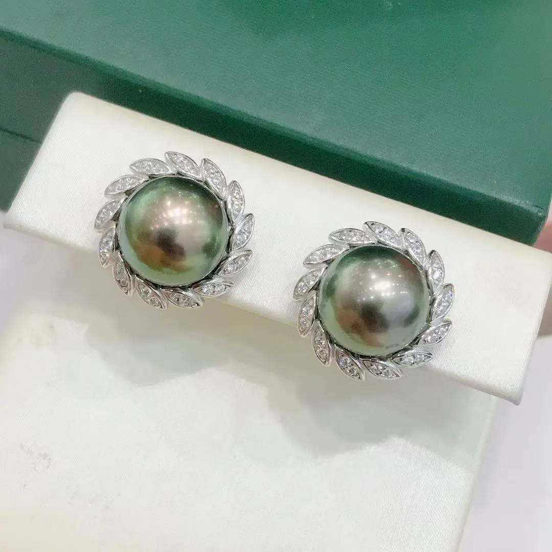 Wholesale S925 Sterling Silver Earrings Mount Findings Settings Base Mounting Parts Accessory for 9-10mm Pearls 5 pairs/lot