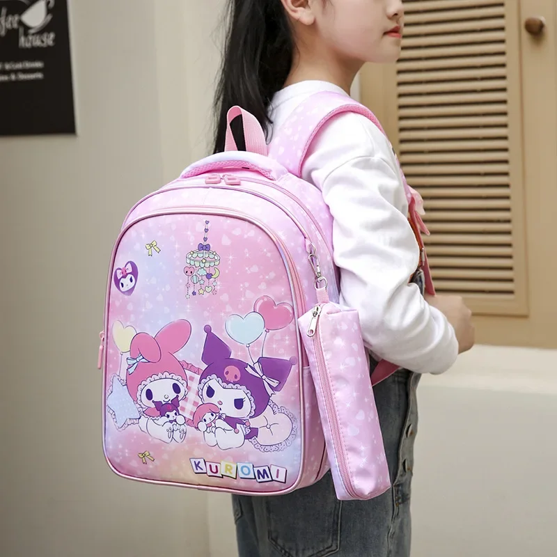 

Sanrioed Anime Kuromi My Melody Large Capacity Backpack Cute Children Schoolbag Cartoon Student Stationery Shoulder Bag Gift