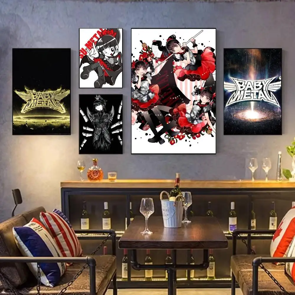 

B-Babymetal Metal Forth Pin Classic Wall Art, Canvas Print Poster, Suitable for Home, Living Room, Room Decoration Painting