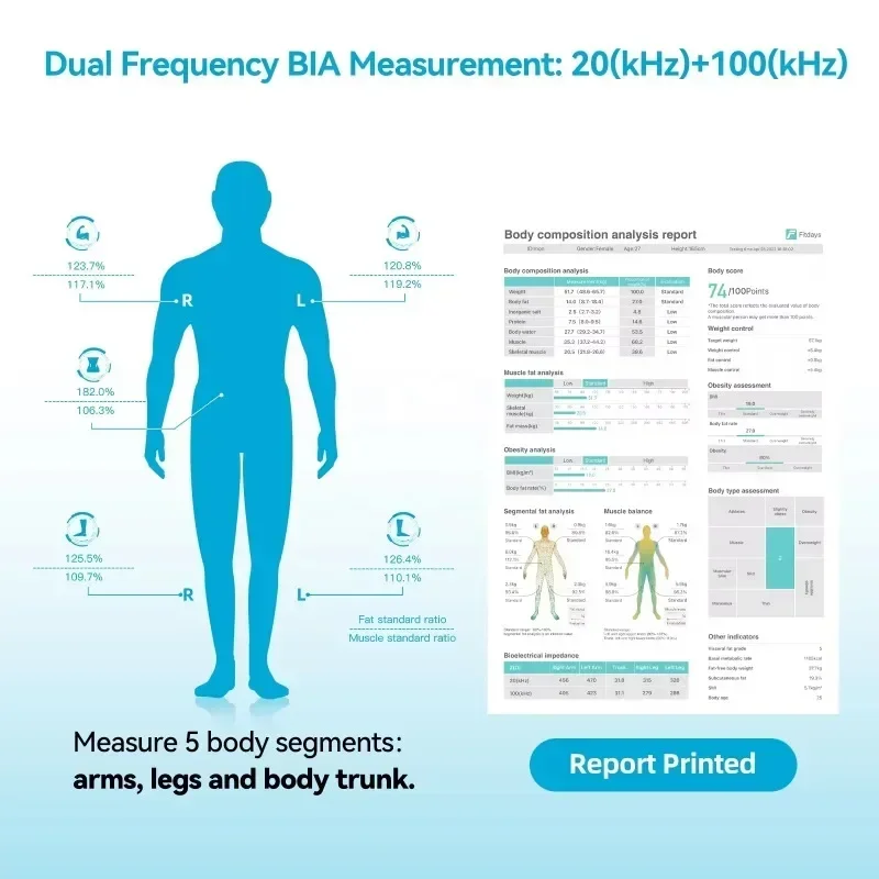 TransfronteiriçaHot salesSmart Scale BMI App Análise Corporal Relatório Imprimir Balança Eletrônica