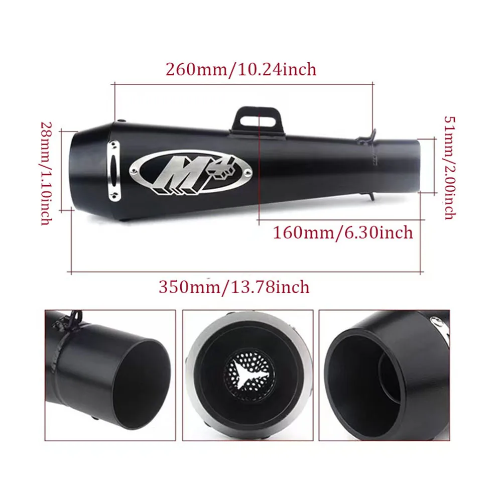 51MM Motorcycle Exhaust Pipe Escape GP Moto Pot Muffler Slip on For Scooter Motocross Dirt Bike Moto 300cc 600cc 1000cc
