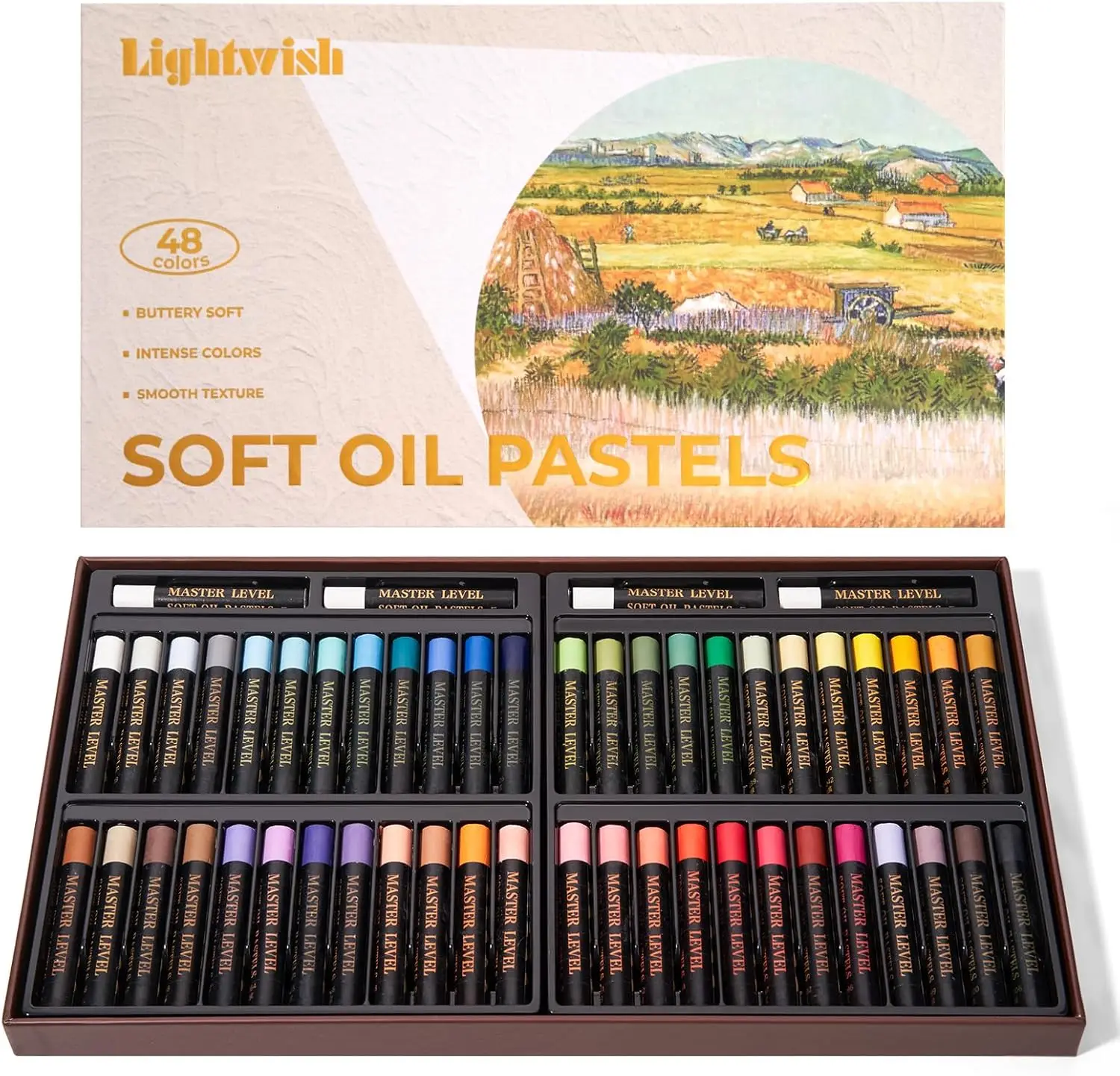 

52 Vibrant Oil Pastels Set, Creamy Soft for Blending & Layering, Artist Quality