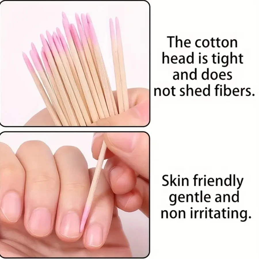 10bag 100pcs Disposable Natural Cotton Swab Brow Repair Cleaning Cotton Stick Makeup Remover Beauty Cosmetics Ear Lip Swabs