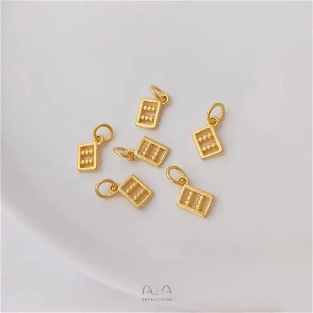 Matte Gold Small Tag Pendant, Strong Good Luck & Peace Joy Round Charms, DIY Bracelet Jewelry Pendants