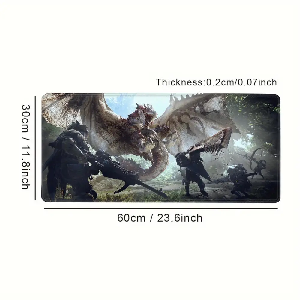 HD Printing MousePad Game Monster Hunter Wilds Mouse Pad Natural Rubber Keyboard Mat Office Desk Mat Computer Gaming Accessories